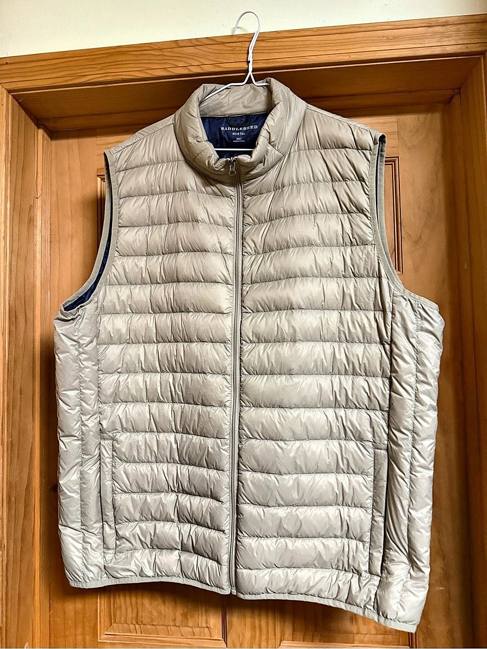 Saddlebred Big & Tall Packable Puffer Vest Gray 2XLT